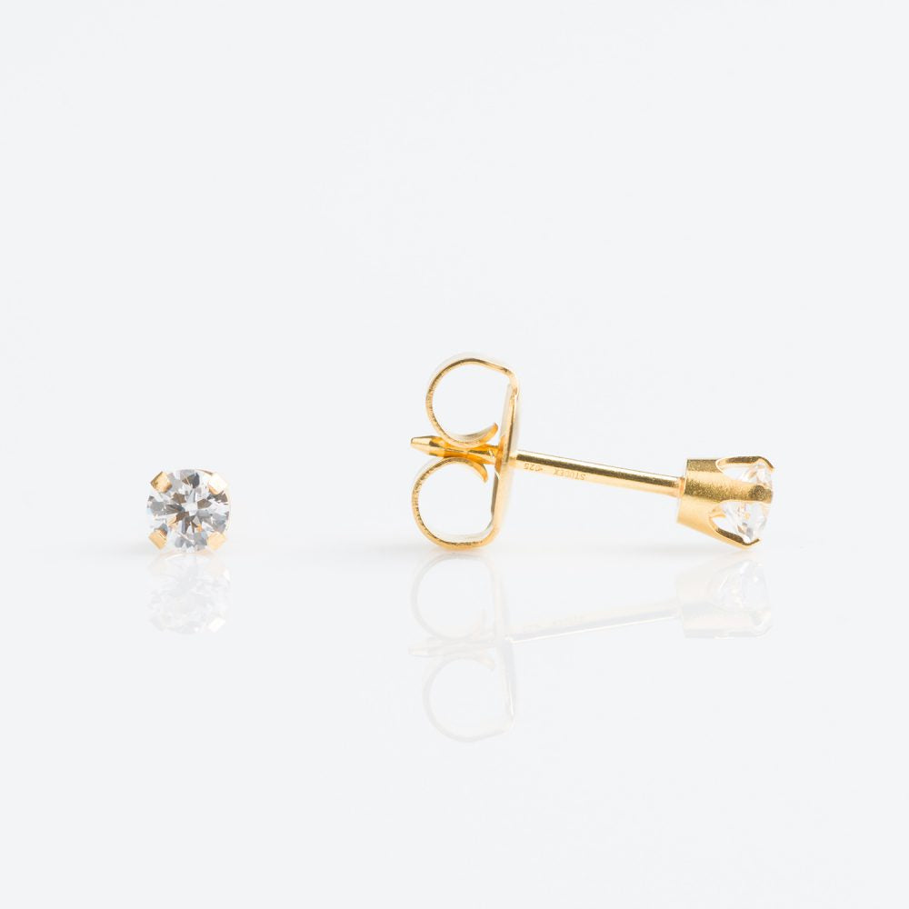 9CT GOLD TIFF. 3MM CUBIC ZIRCONIA - SPARKLN