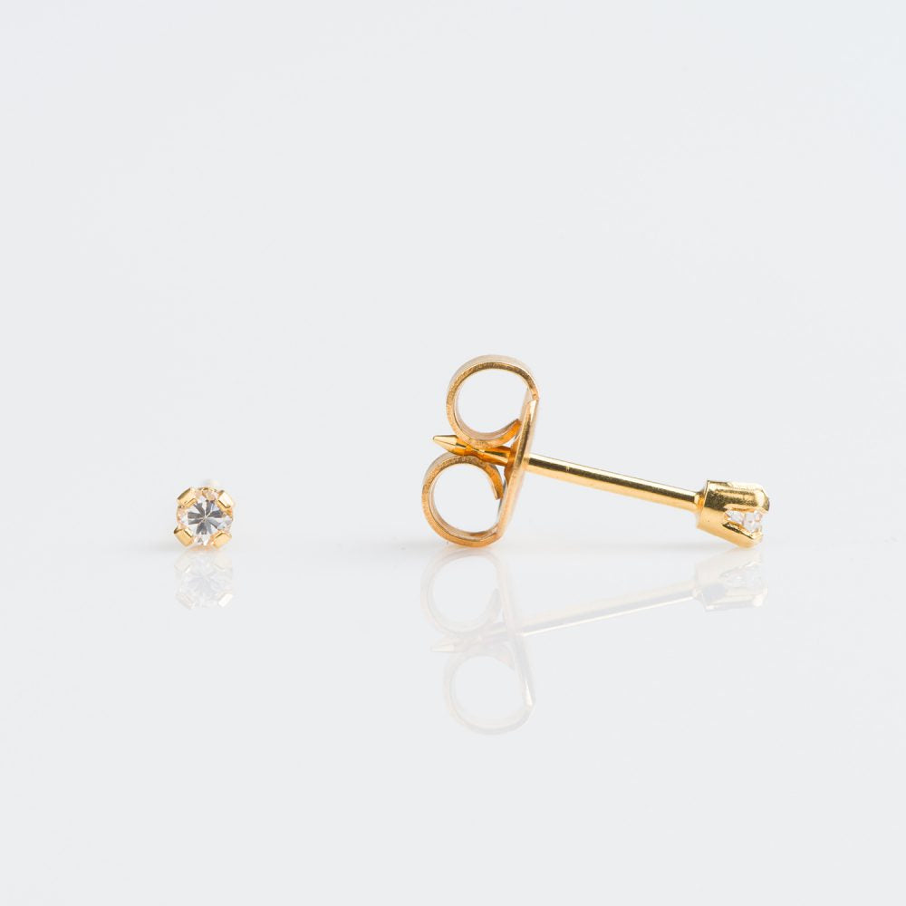 14CT GOLD TIFF. 2MM CUBIC ZIRCONIA - SPARKLN