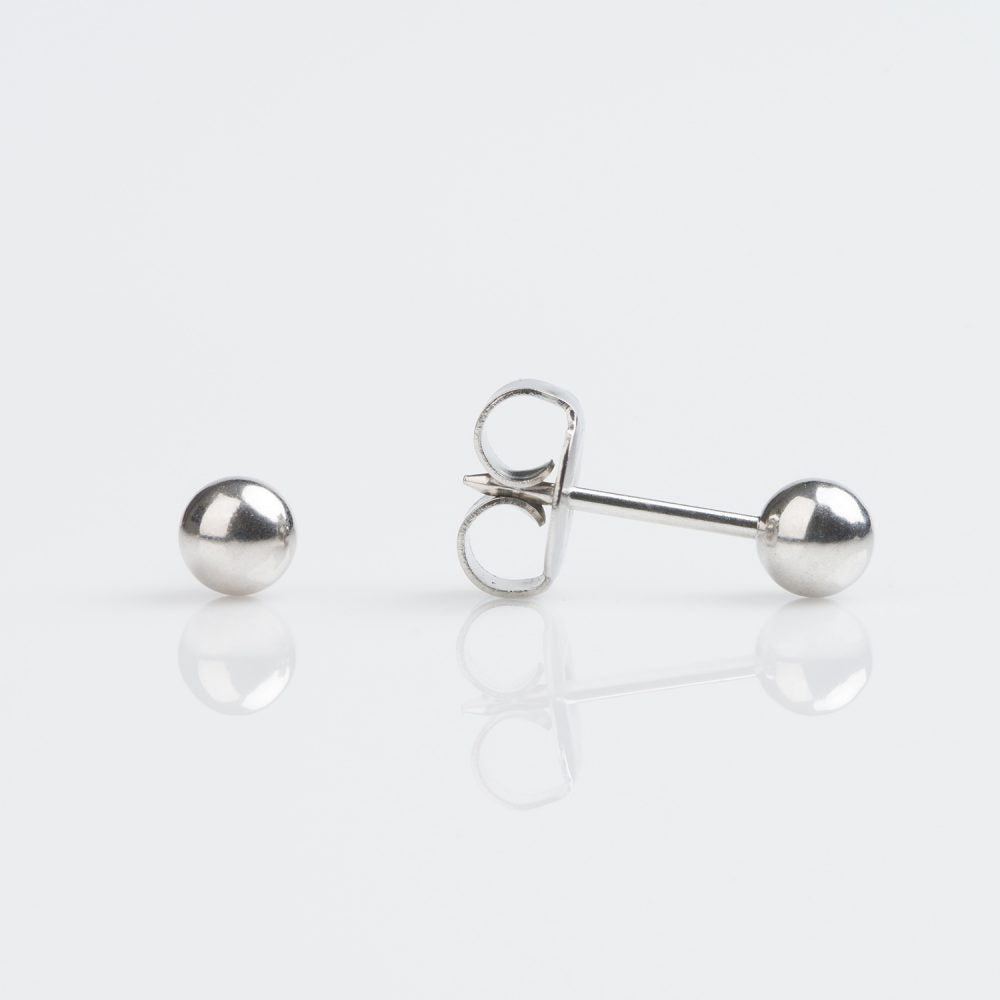 9CT WHITE GOLD 4MM BALL - SPARKLN