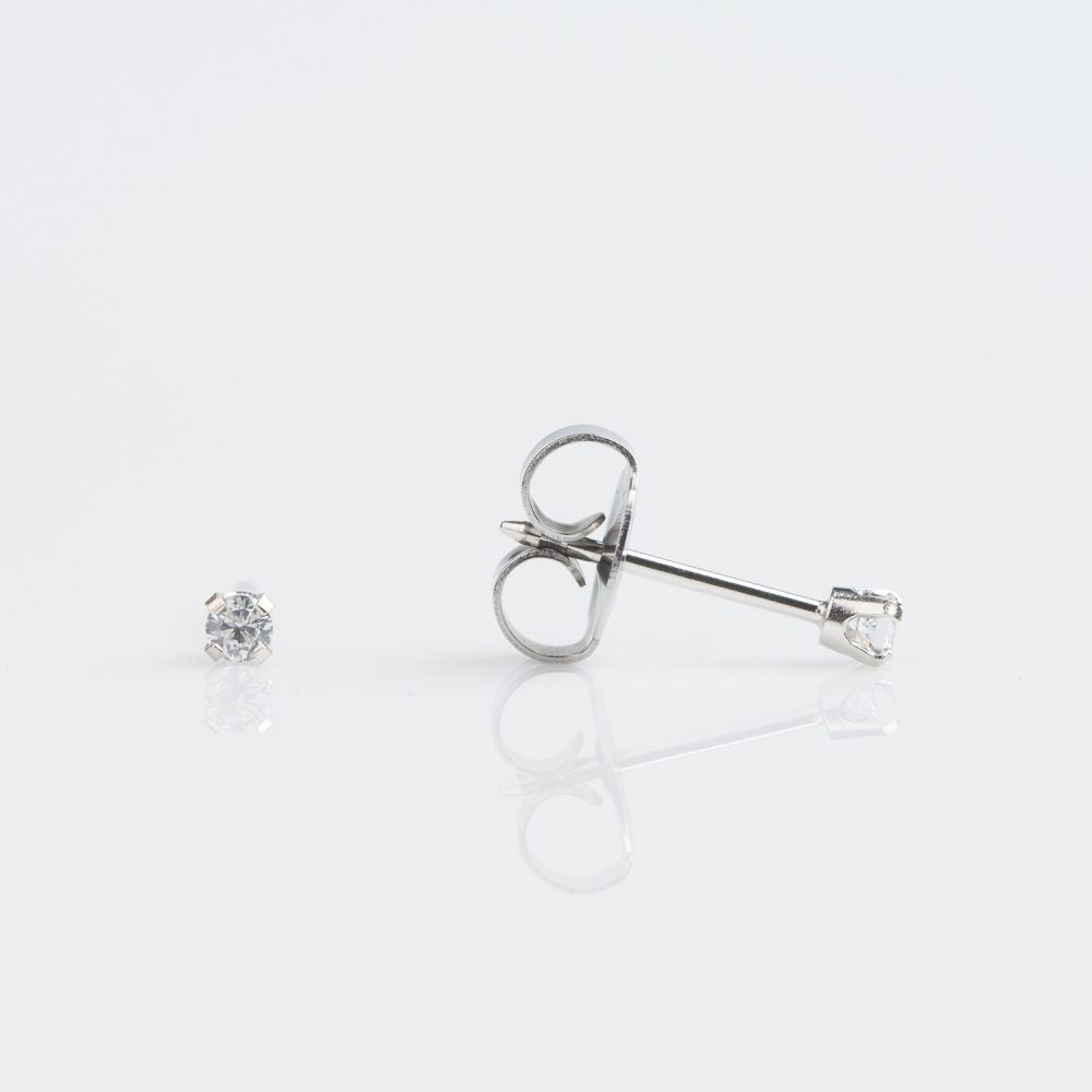 9CT WHITE GOLD TIFF. 2MM CUBIC ZIRCONIA - SPARKLN