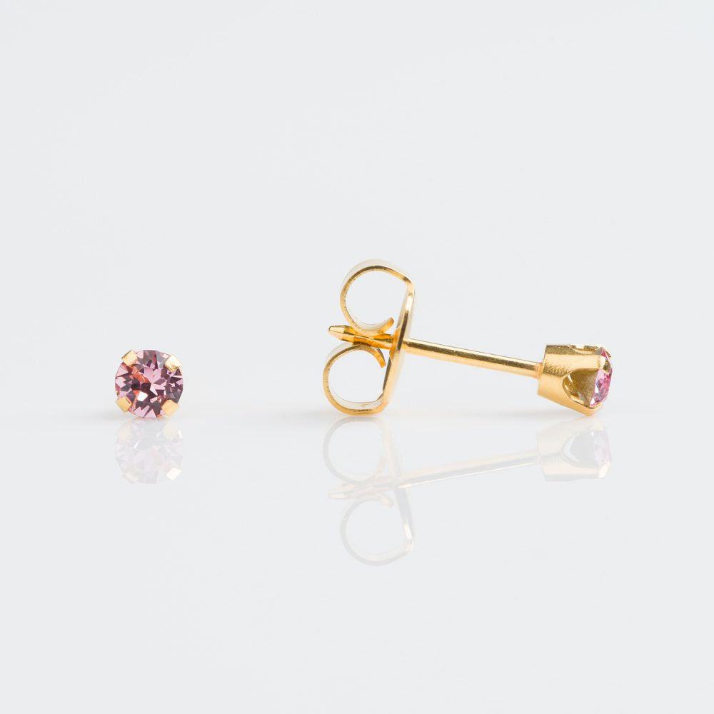 9CT GOLD TIFF. 3MM LIGHT ROSE - SPARKLN