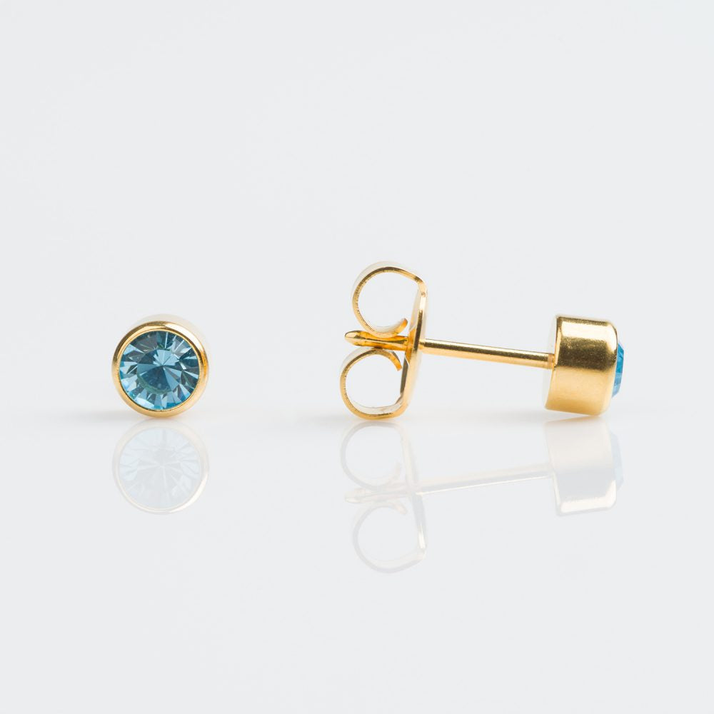 9CT GOLD BEZEL 4MM MARCH AQUAMARINE - SPARKLN