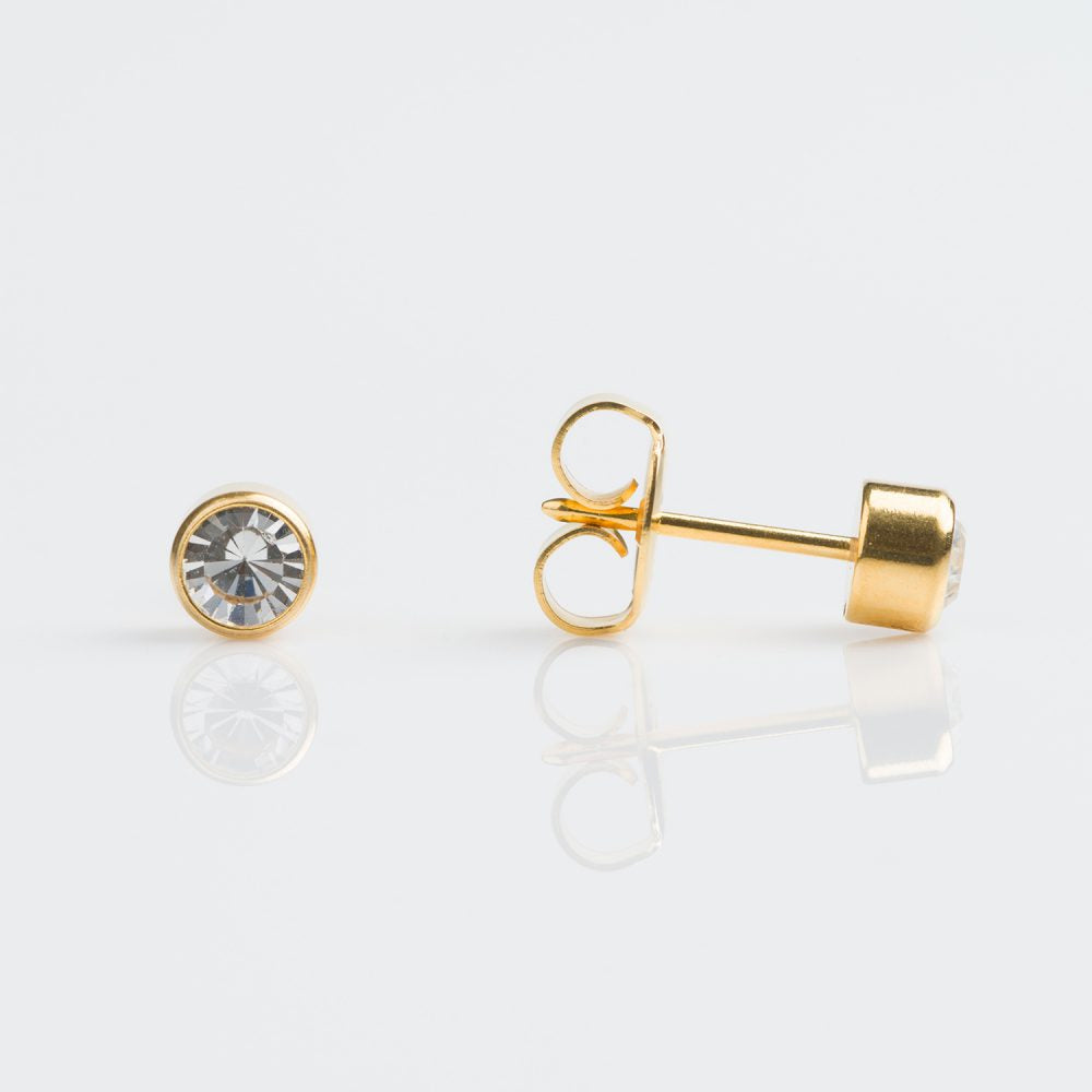 9CT GOLD BEZEL 4MM APRIL CRYSTAL - SPARKLN