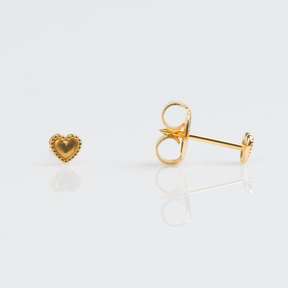 9CT GOLD MINI BEADED HEART - SPARKLN