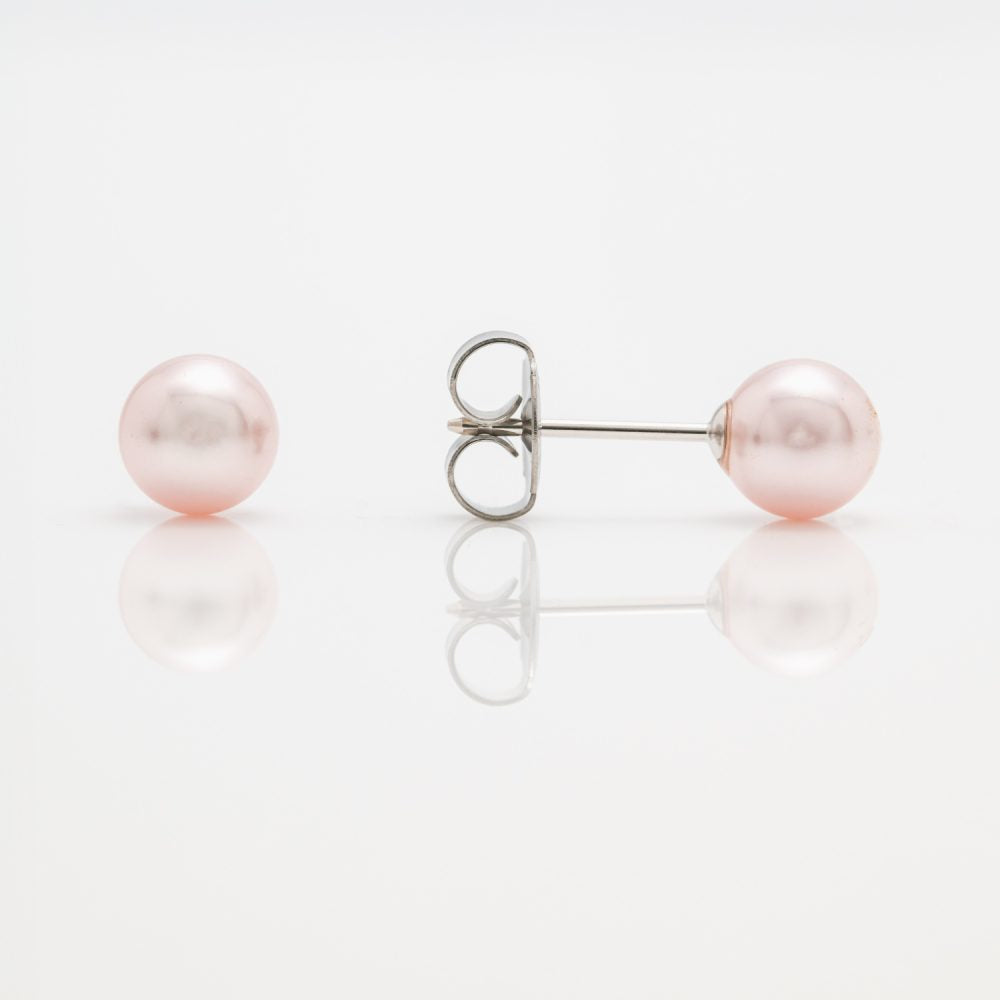 14CT WHITE GOLD 6MM PINK PEARL - SPARKLN