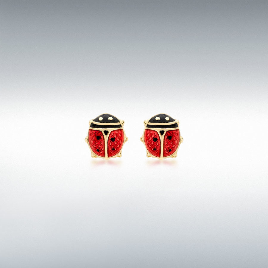 gold ladybird studs for children and adults