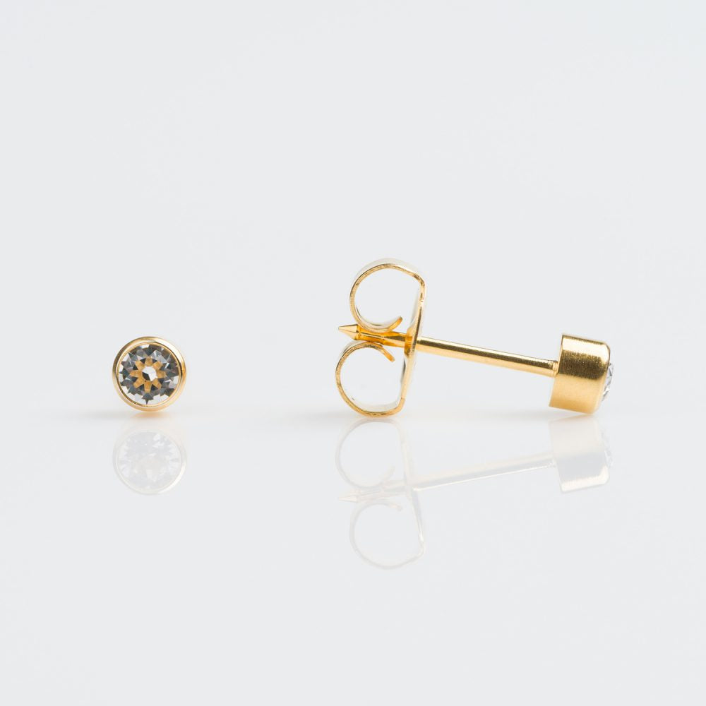 14CT GOLD BEZEL 3MM APRIL CRYSTAL